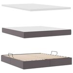 vidaXL Lit de Rangement Gris 160 x 200 cm Cuir synthétique