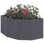 vidaXL Jardinière d'Angle Anthracite 60 x 60 x 35 cm Acier