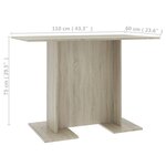 vidaXL Table de salle à manger Chêne sonoma 110 x 60 x 75 cm Aggloméré