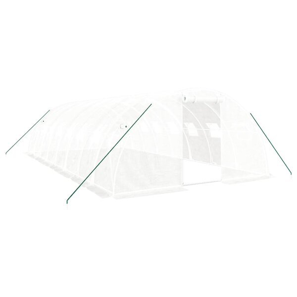 vidaXL Serre avec cadre en acier blanc 32 m² 8x4x2 m