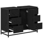 vidaXL Meuble de Lavabo de Salle de Bain Chêne noir 80 x 33 x 60 cm