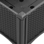 vidaXL Jardinière avec pieds noir 40x40x42 cm PP