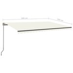 vidaXL Auvent automatique avec capteur de vent et LED 500x350 cm Crème
