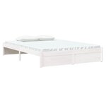 vidaXL Cadre de lit sans matelas blanc bois massif 135x190 cm