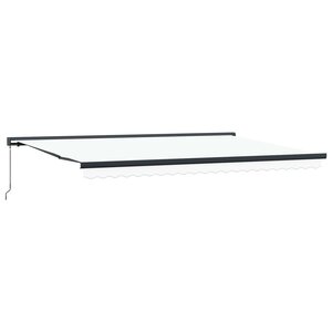 vidaXL Auvent Rétractable Blanc 500 × 300 cm Tissu et Métal