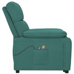 vidaXL Fauteuil électrique de massage Vert foncé Tissu