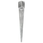 vidaXL Piquets au sol 2 Pièces Argenté 12x12x89 cm Acier galvanisé