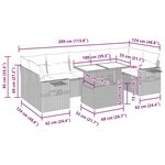 vidaXL Salon de jardin 8Pièces avec coussins noir résine tressée acacia