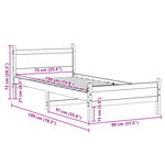 vidaXL Cadre de lit sans matelas 75x190 cm bois de pin massif
