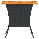vidaXL Table de jardin avec dessus en bois d'acacia noir 105x75x72 cm