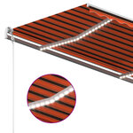 vidaXL Auvent manuel rétractable avec LED 300x250 cm Orange et marron