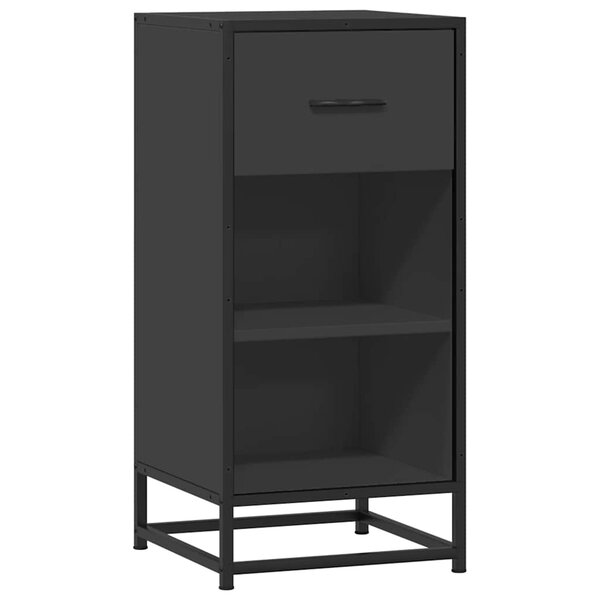 vidaXL Buffet noir 35 5x35x76 cm bois d'ingénierie et métal