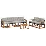 vidaXL Ensemble de canapés d'extérieur 8 pc Gris Naturel et Clair