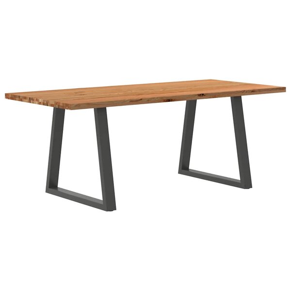 vidaXL Table à manger marron clair bois de chêne massif rectangulaire