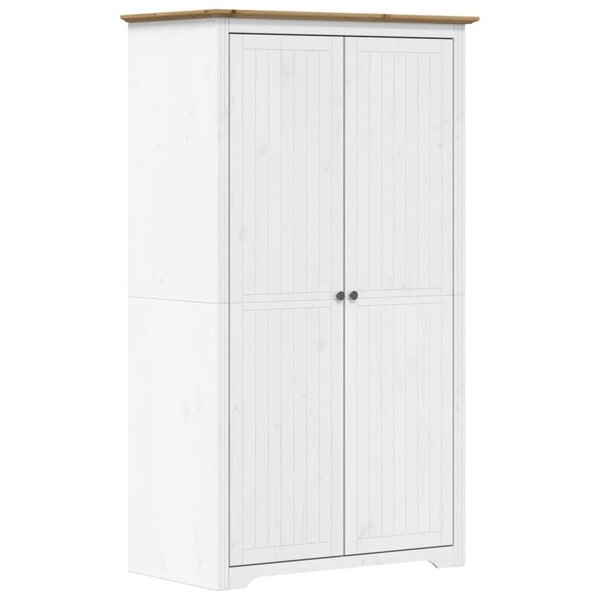 vidaXL Garde-robe BODO blanc marron 99x53 5x173 cm bois massif de pin
