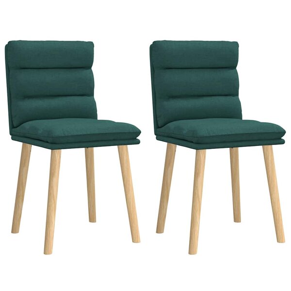 vidaXL Chaises à manger lot de 2 vert foncé tissu