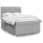 vidaXL Sommier à lattes de lit avec matelas Gris clair 160x200cm Tissu