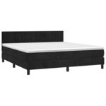 vidaXL Sommier à lattes de lit et matelas Noir 160x200 cm Velours