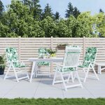 vidaXL Coussins de chaise à dossier haut lot de 4 modèle de feuille