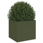 vidaXL Jardinière vert olive 32x30x29 cm acier