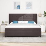 vidaXL Lit à ressorts avec Matelas - Marron Foncé  200x200 cm  tissu