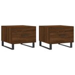 vidaXL Tables basses 2 Pièces chêne marron 50x50x40 cm bois d'ingénierie