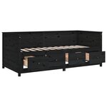 vidaXL Lit de jour sans matelas noir 90x200 cm bois de pin massif