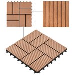 vidaXL Carreaux de terrasse 22 Pièces 30 x 30 cm 2 m² WPC Marron