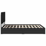 vidaXL Lit de Rangement Noir 150 x 200 cm Bois d'ingénierie