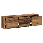 vidaXL Meuble TV avec LED Bois Vieilli 140x34x40 cm Bois reconstitué