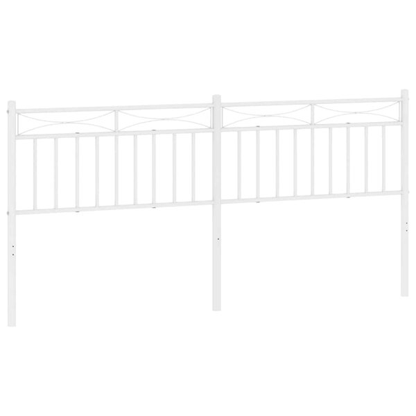 vidaXL Tête de lit métal blanc 193 cm