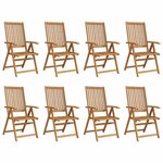 vidaXL Chaises pliables de jardin lot de 8 Bois d'acacia solide