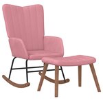 vidaXL Chaise à bascule avec repose-pied Rose Velours
