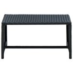 vidaXL Table basse Noir 70x40x38 cm Résine tressée