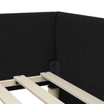 vidaXL Cadre de lit d'angle Noir 80 x 200 cm Tissu et bois reconstitué