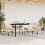 vidaXL Ensemble à manger jardin coussins 5Pièces marron poly rotin verre