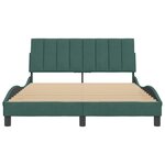 vidaXL Cadre de lit avec tête de lit Vert foncé 140x200 cm Velours
