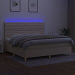 vidaXL Sommier à lattes de lit et matelas et LED Crème 200x200cm Tissu