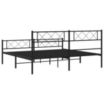 vidaXL Cadre de lit métal sans matelas avec pied de lit noir 183x213cm