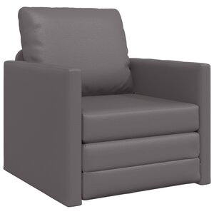 vidaXL Sofa Bed au Sol 2-en-1 Gris 74x77x81 cm en Simili Cuir