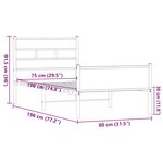 vidaXL Cadre de lit sans matelas chêne marron 75x190cm bois ingénierie