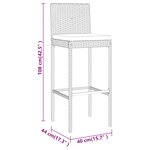 vidaXL Ensemble de bar de jardin 5 Pièces avec coussins noir poly rotin