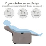 vidaXL Fauteuil inclinable électrique taupe tissu