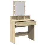 vidaXL Coiffeuse avec LED chêne sonoma 80x41x144 5 cm