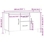 vidaXL Buffet noir 100x36x60 cm bois d'ingénierie