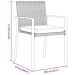 vidaXL Ensemble de Salle à Manger 3 Pièces de Jardin Noir Poly Rattan