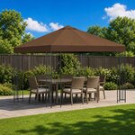 vidaXL Pavillon 3 x 3 m Marron Polyester et Acier 190 gsm