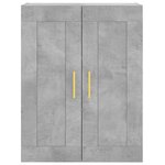 vidaXL Buffet haut Gris béton 69 5x34x180 cm Bois d'ingénierie