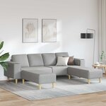 vidaXL Canapé de salon 3 Pièces Gris nuage 250 x 188 x 76 cm Polyester