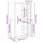 vidaXL Armoire de rangement 2 Pièces Vert olive 80 x 40 x 180 cm Acier